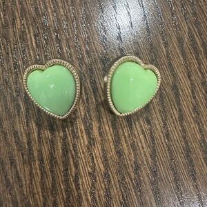 Green Heart-Shaped Earrings